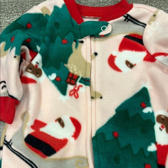 NWT Carter’s Fleece Black Santa Footed Pajamas 3 months - Picture 2 of 8